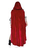 Rødhette, kostyme-kjole, snøring, volangkant, off-shoulder, plus size